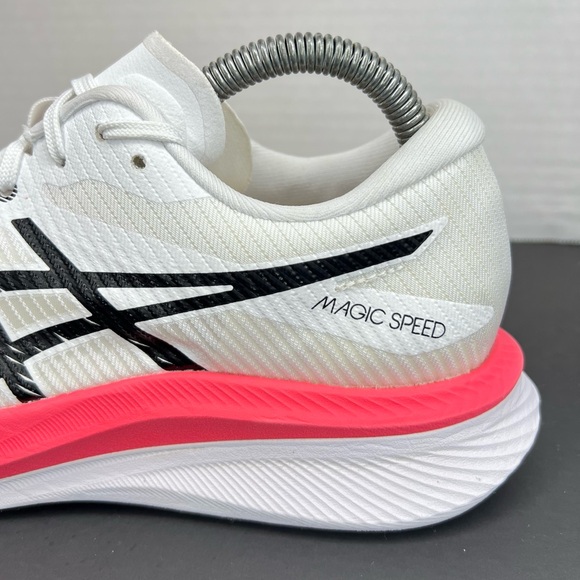 Asics Magic Speed 3 Womens Running Shoes White/Black/Pink Sz 9 1012B518-100 XLNT - Picture 9 of 16